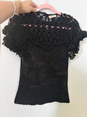 Ulla Johnson size 0 black crochet top